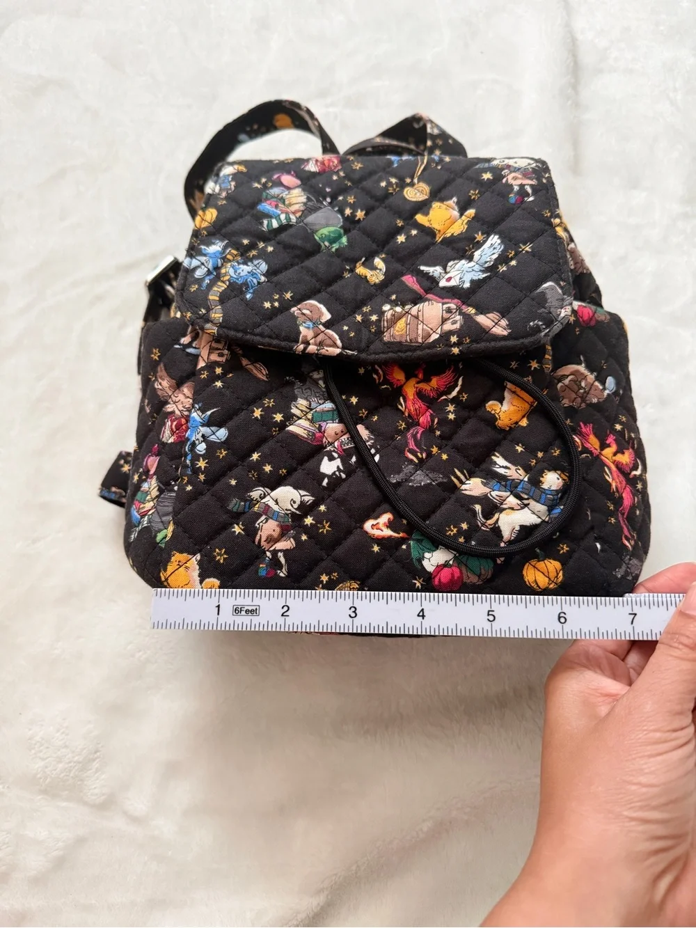 Vera Bradley Harry Potter Friends at Hogsworth Black Quilted Mini Backpack